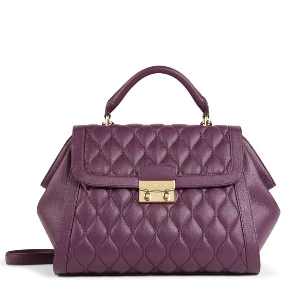 Vera Bradley Quilted Stella Satchel in Aubergine